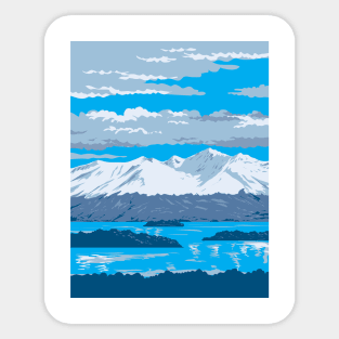 Chigmit Mountains in Lake Clark National Park in Alaska WPA Poster Art Sticker